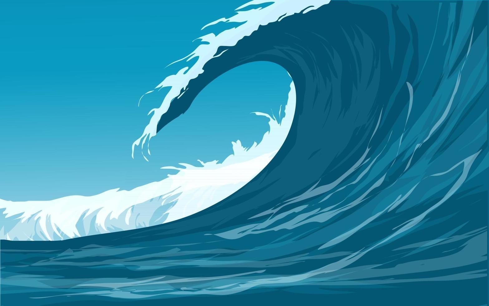 Vector Illustration Of Ocean Waves