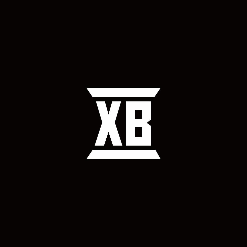 xb logo monograma con plantilla de diseños de forma de pilar vector