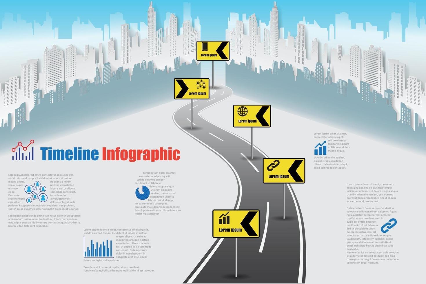 Business roadmap timeline infographic template Vector illustration
