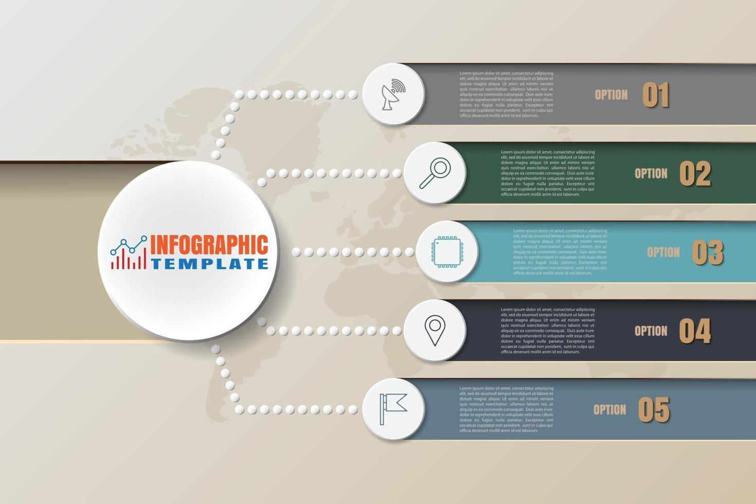 Business roadmap timeline infographic with 5 steps Vector illustration