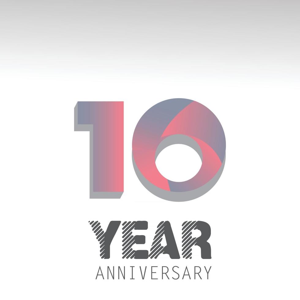 Plantilla de vector de logotipo de aniversario de 10 años