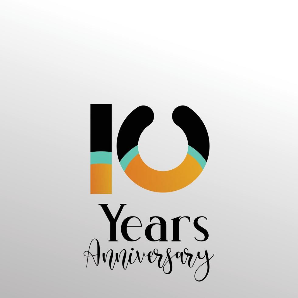 10 Year Anniversary Logo Vector Template