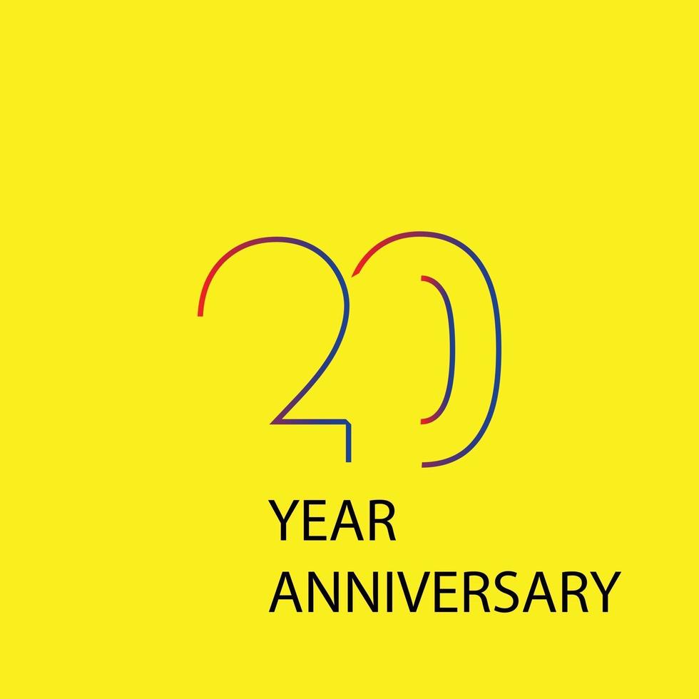 20 Year Anniversary Logo Vector Template