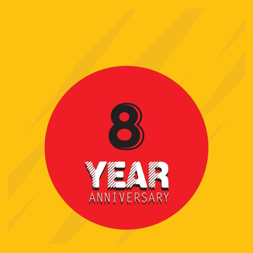 8 anniversary vector