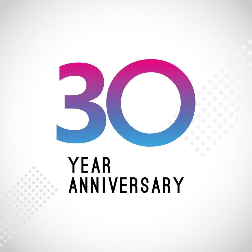 30 Year Anniversary Logo Vector