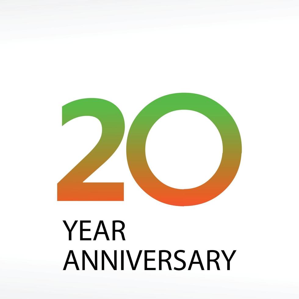 Plantilla de vector de logotipo de aniversario de 20 años