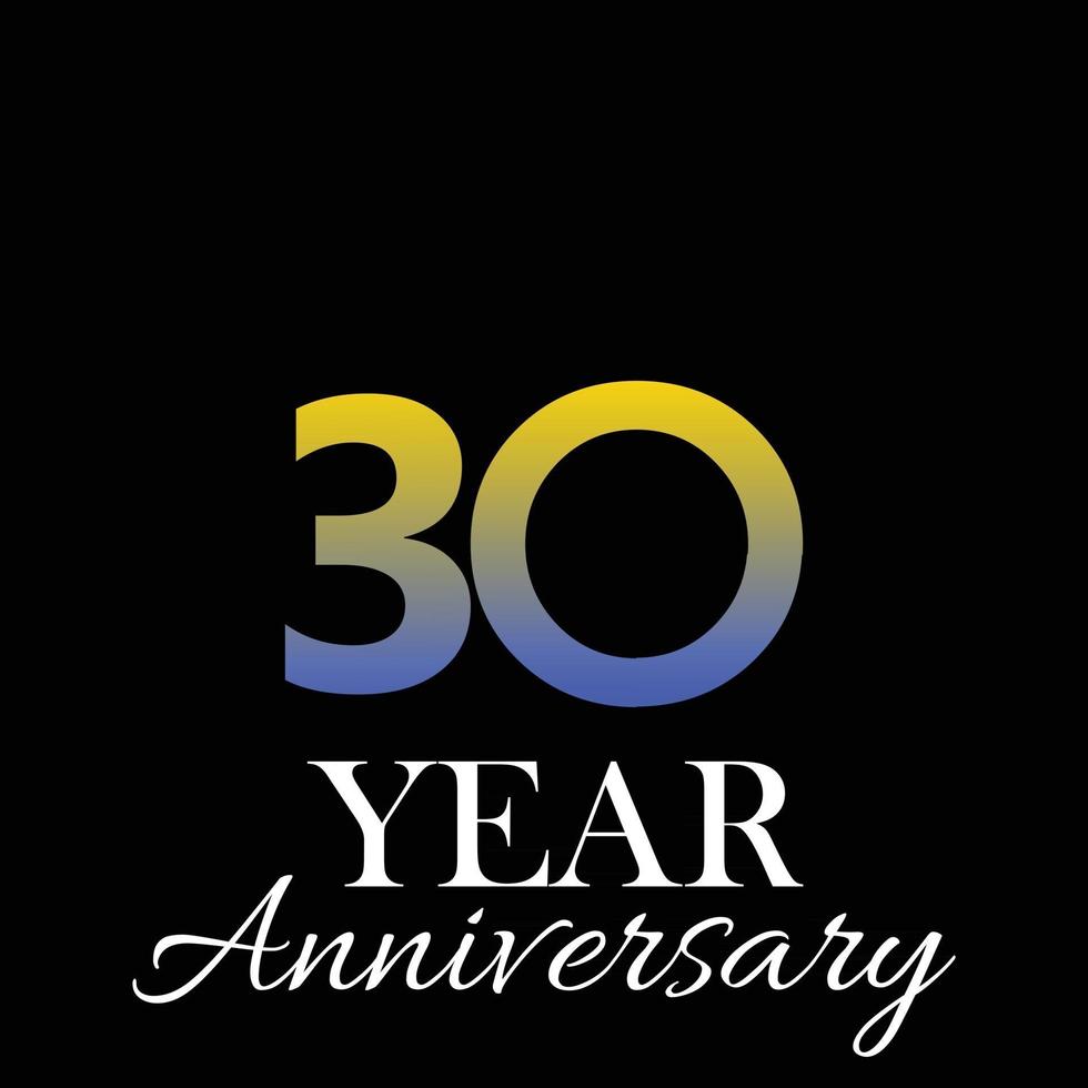 30 Year Anniversary Logo Vector