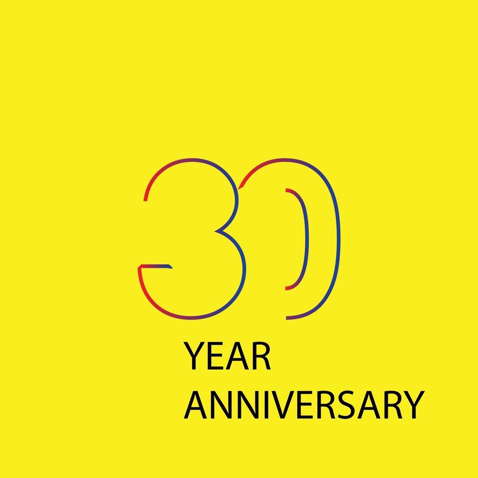 30 Year Anniversary Logo Vector