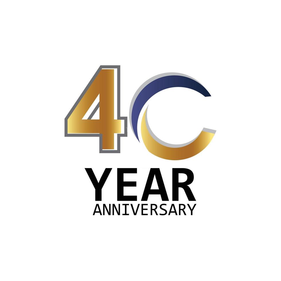 40 Year Anniversary Logo Vector