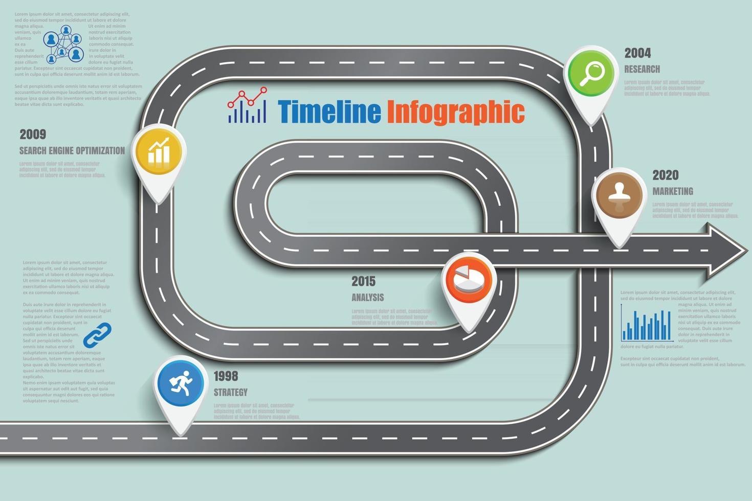 Business roadmap timeline infographic template Vector illustration