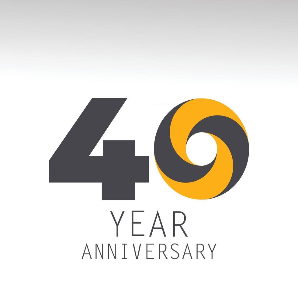 40 Year Anniversary Logo Vector