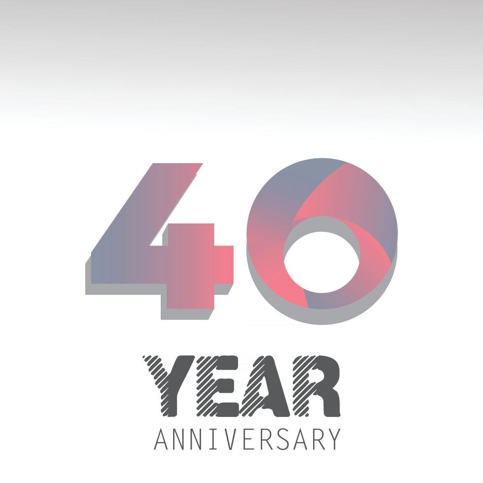 40 Year Anniversary Logo Vector