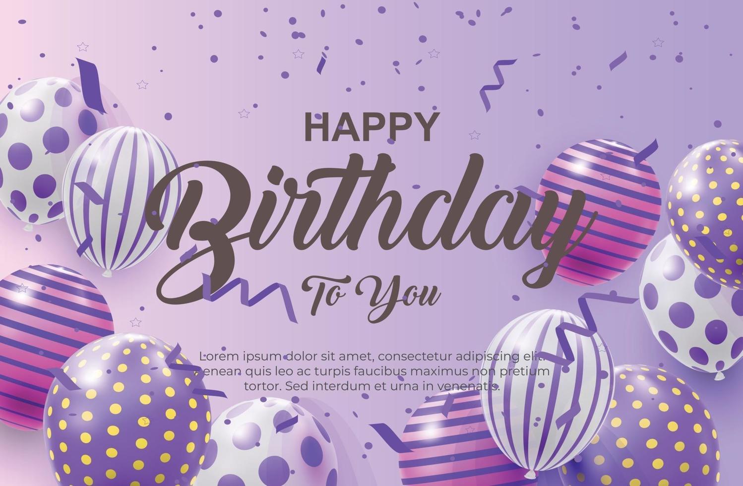 luxury happy birthday greeting template with balloon 2962903 ...