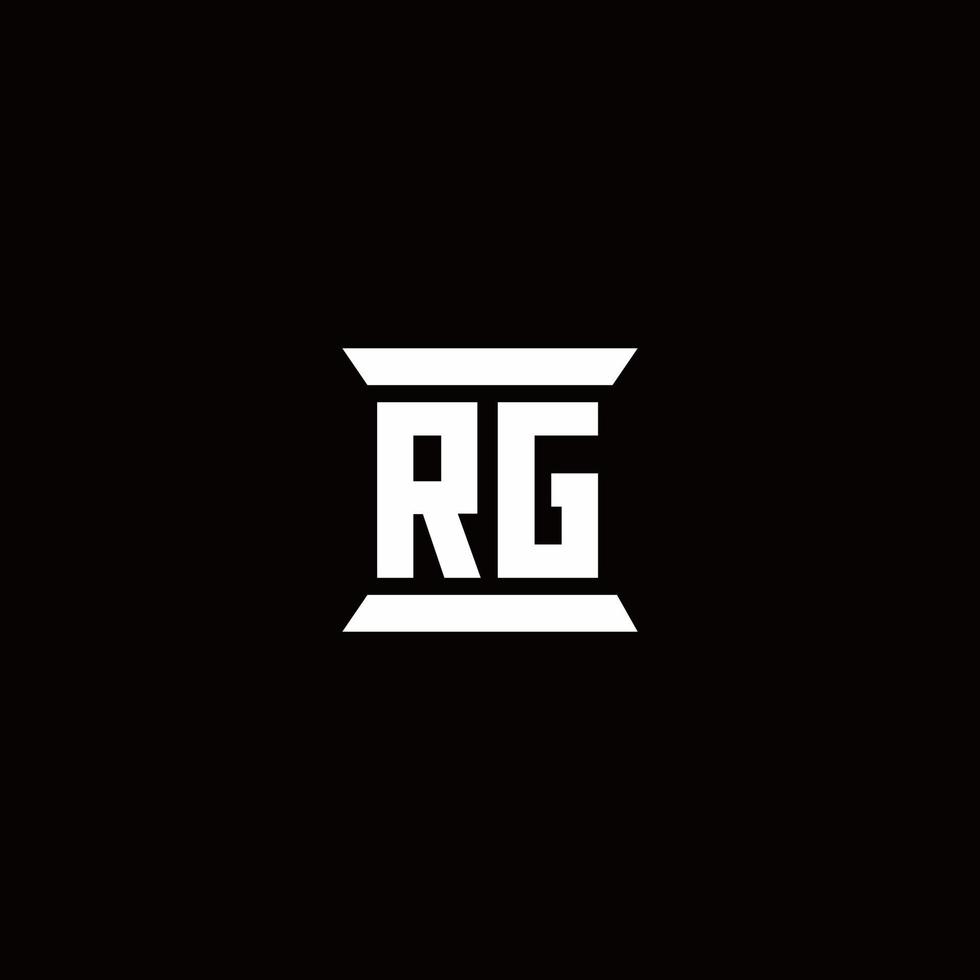 RG Logo monogram with pillar shape designs template vector
