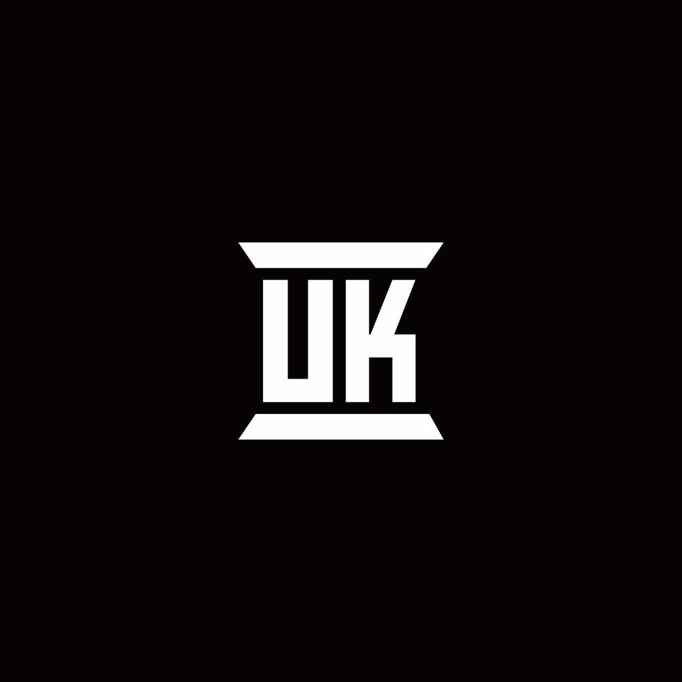 UK Logo monogram with pillar shape designs template vector