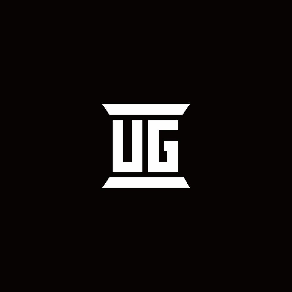 UG Logo monogram with pillar shape designs template vector