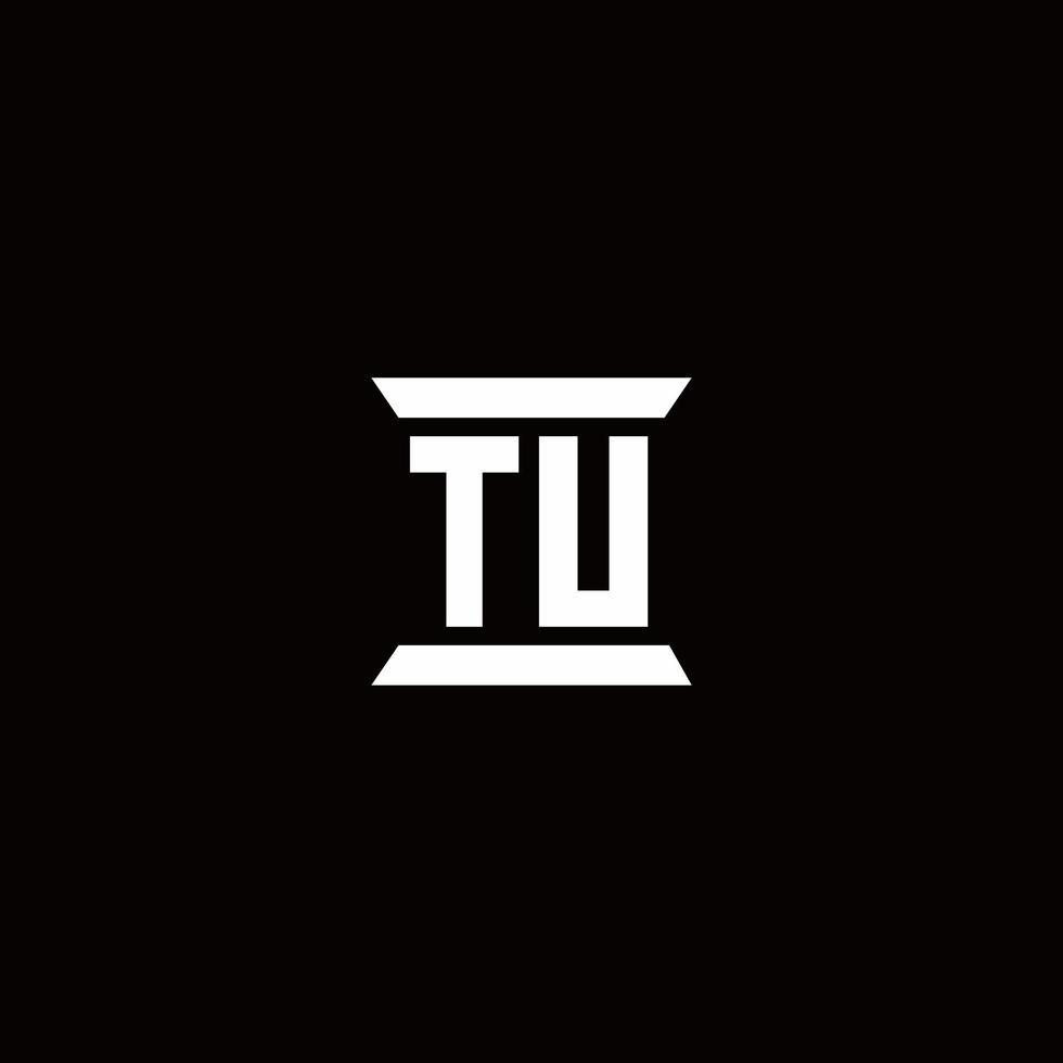 TU Logo monogram with pillar shape designs template vector