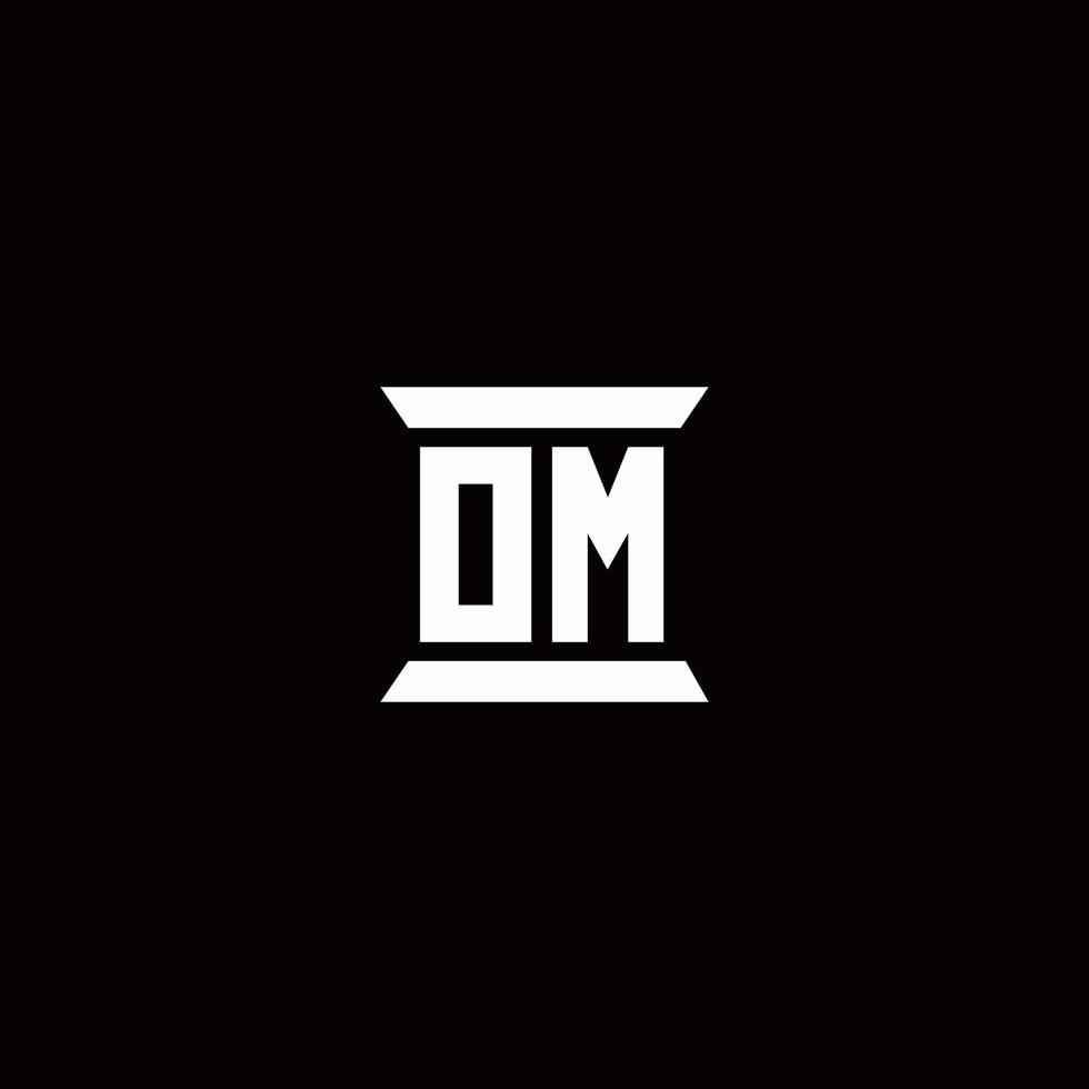 OM Logo monogram with pillar shape designs template vector