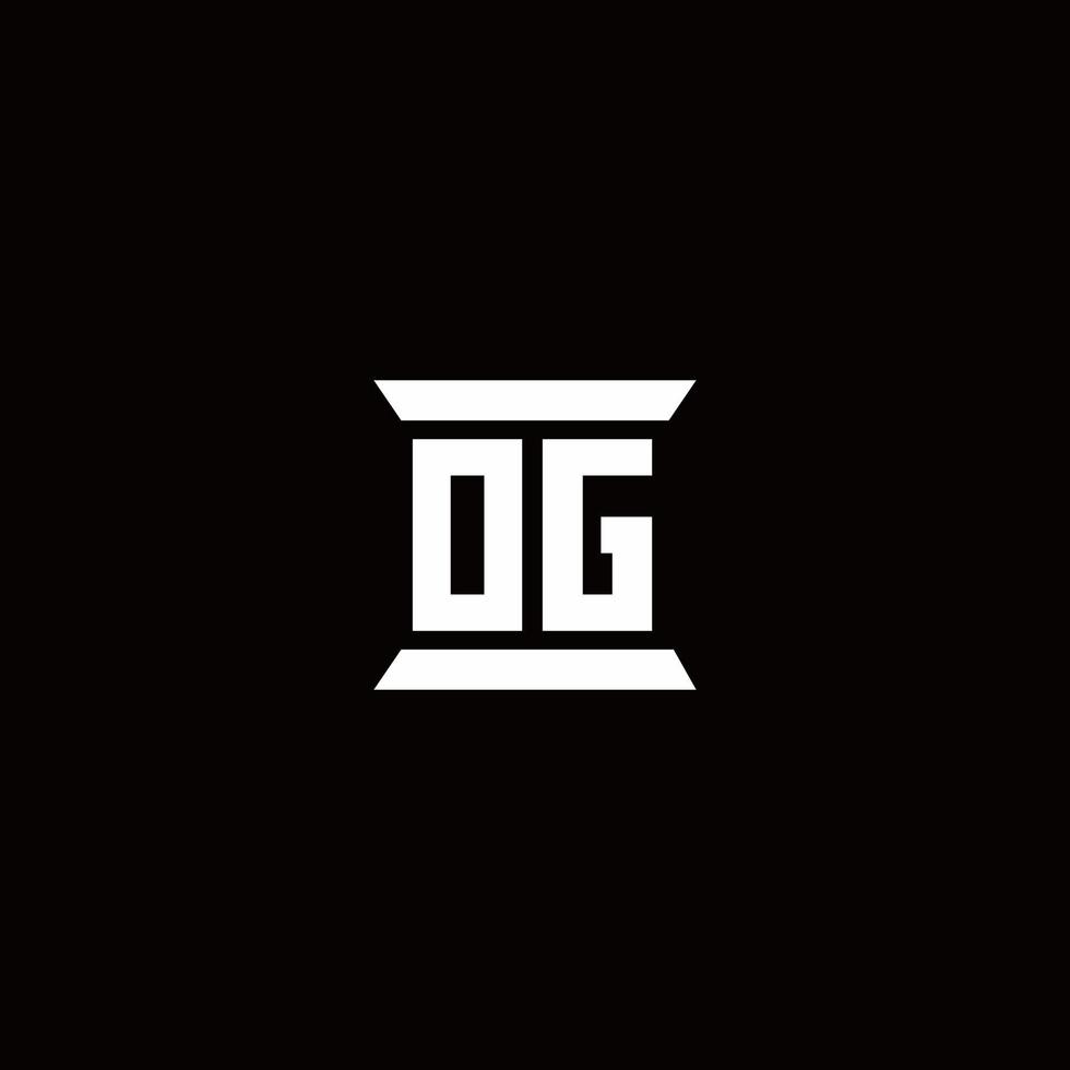 OG Logo monogram with pillar shape designs template vector