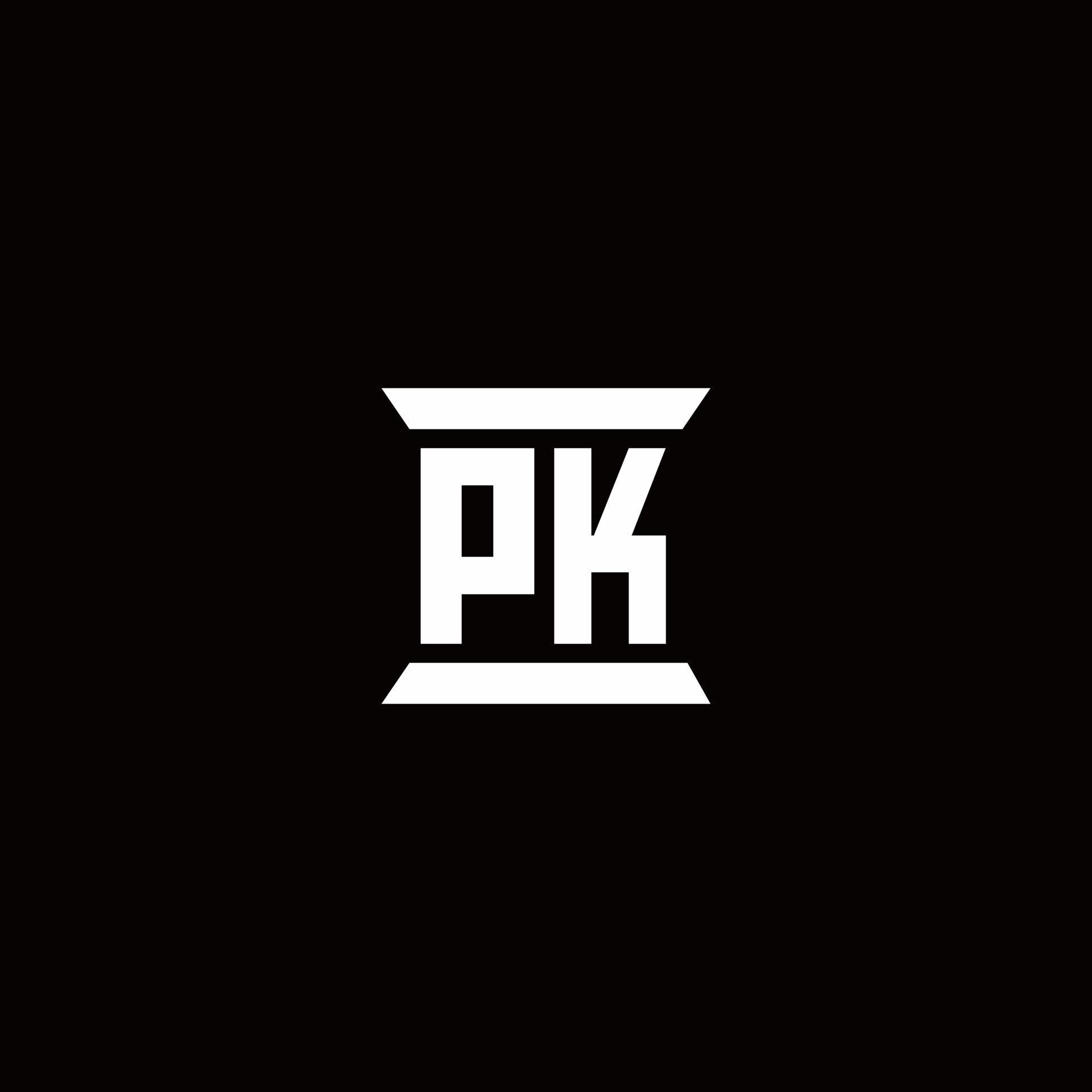 PK Logo monogram with pillar shape designs template 2963092 Vector Art
