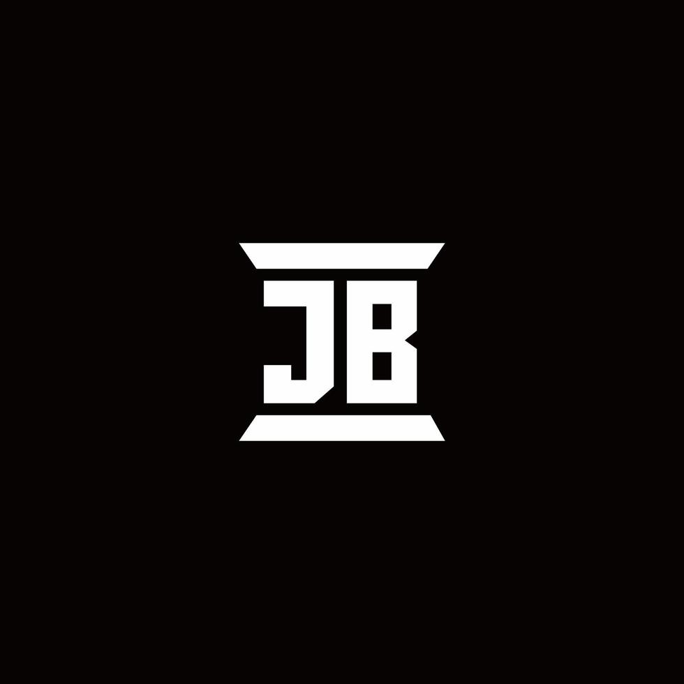 monograma del logotipo de jb con plantilla de diseños de forma de pilar vector