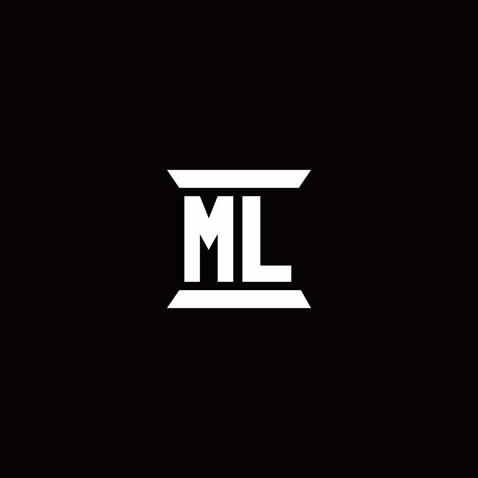 ML Logo monogram with pillar shape designs template 2963205 Vector Art