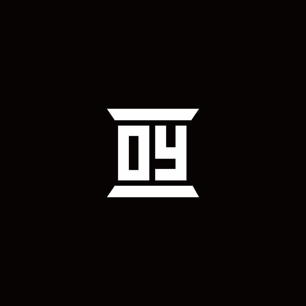 OY Logo monogram with pillar shape designs template vector