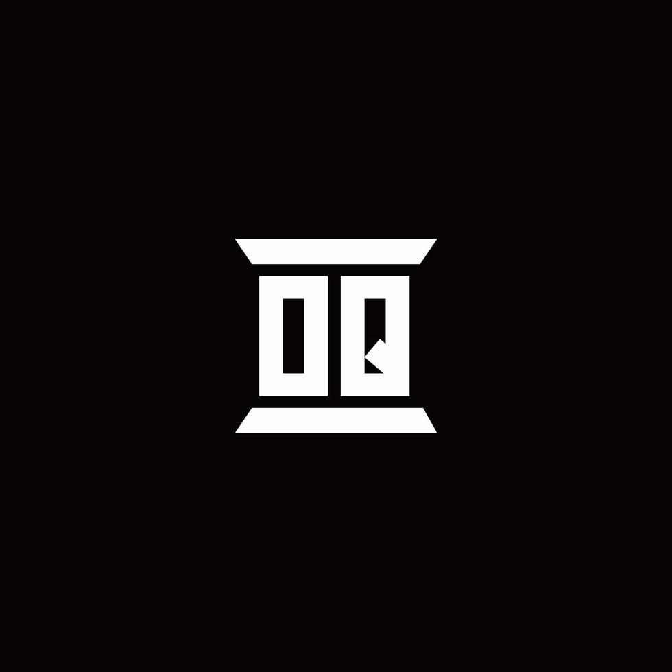 OQ Logo monogram with pillar shape designs template vector