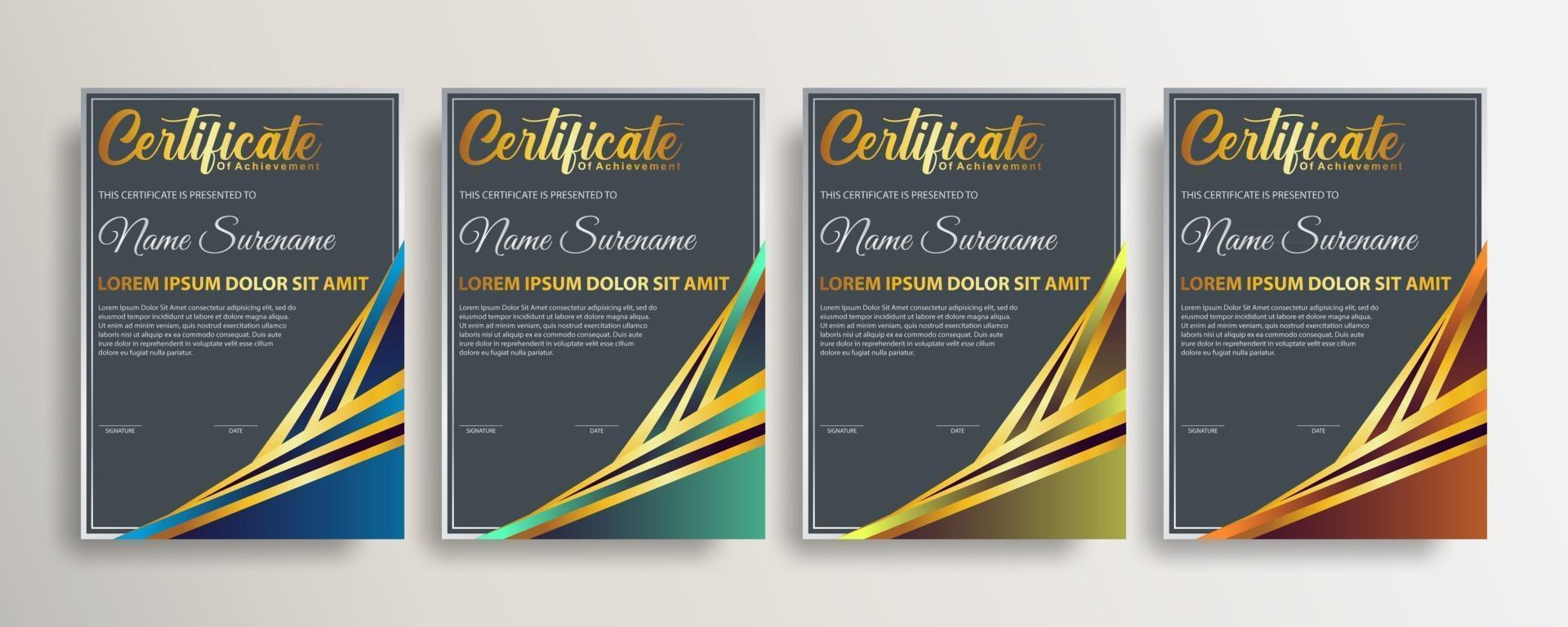 Premium diploma modern certificate template vector