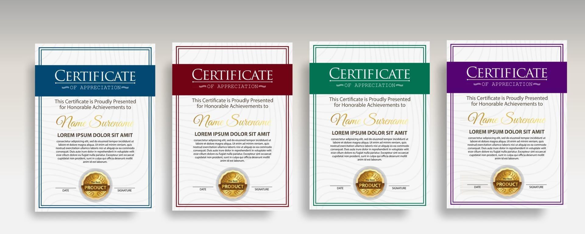 Premium diploma modern certificate template vector