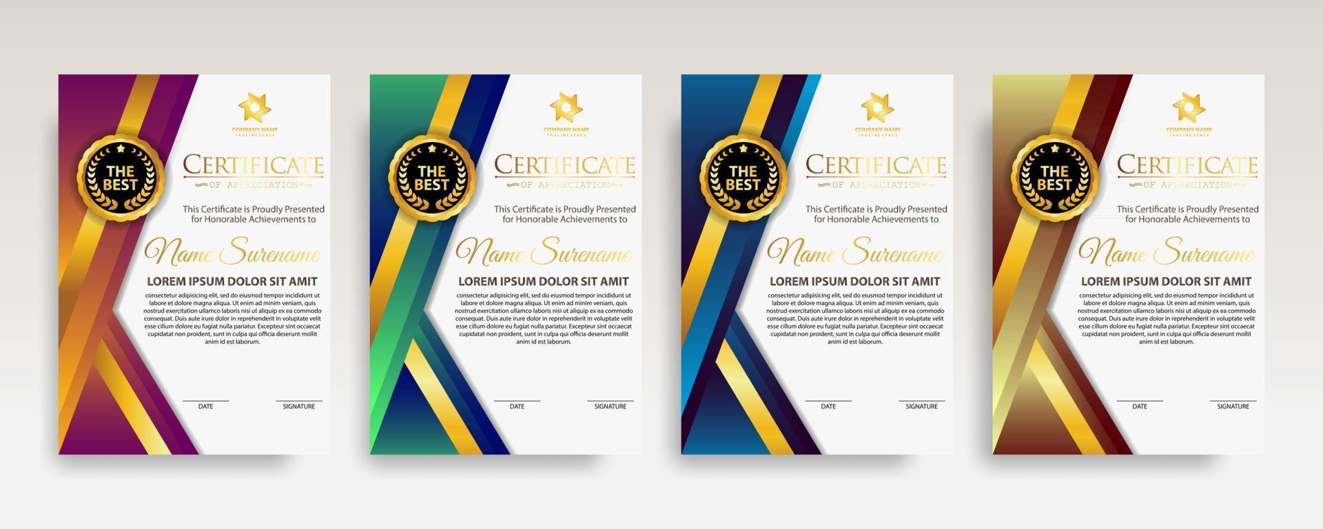 Premium diploma modern certificate template vector