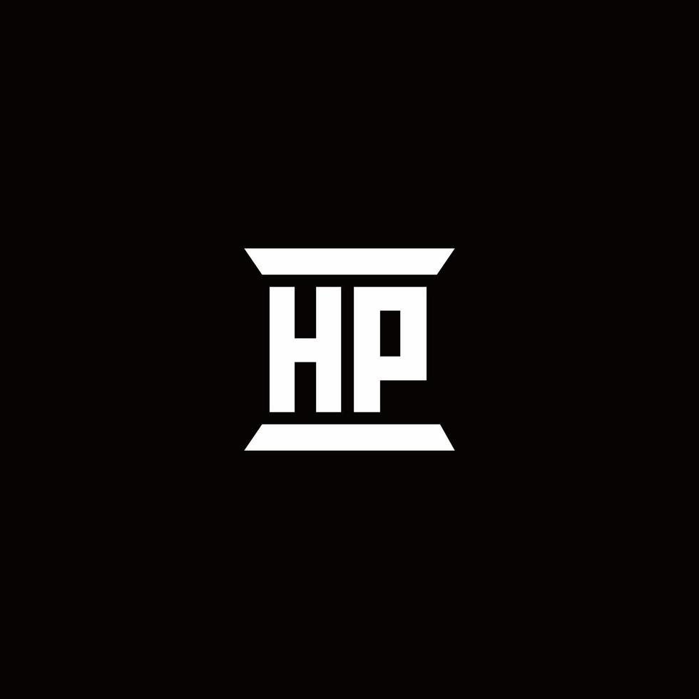 HP Logo monogram with pillar shape designs template vector