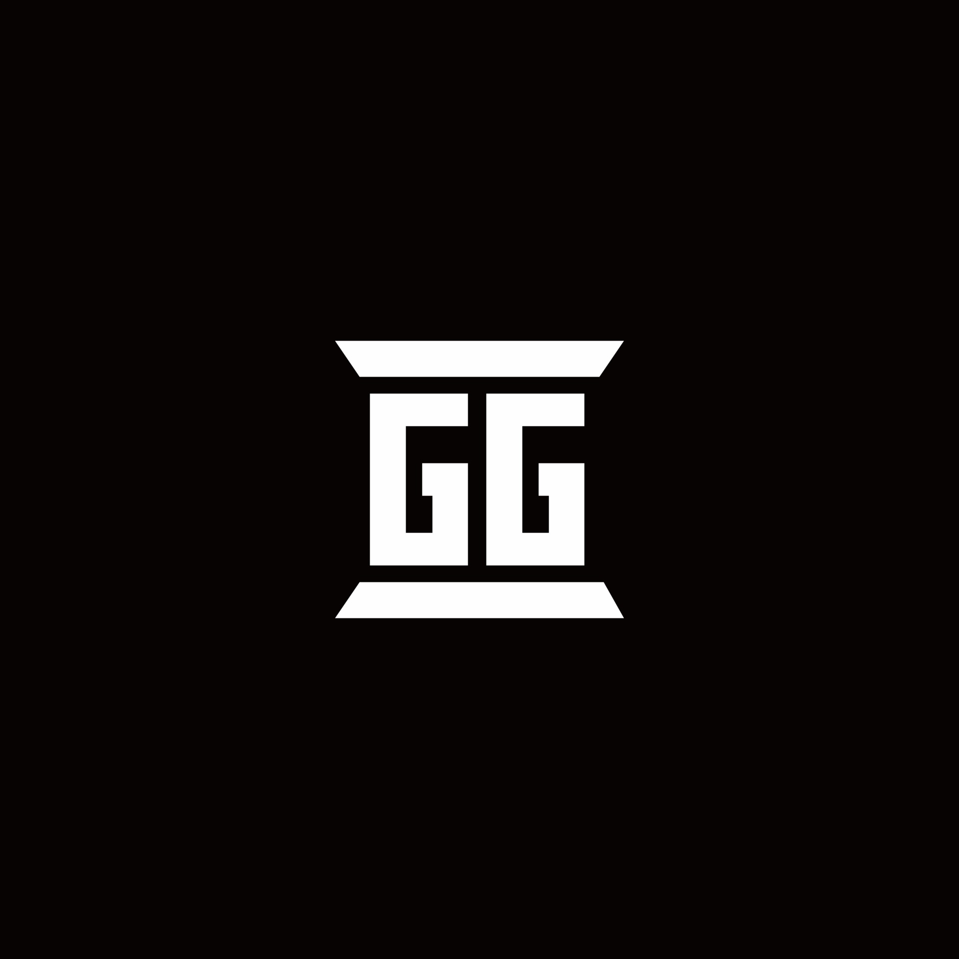 Gg logo monogram with pillar shape designs template 2963342 vector art