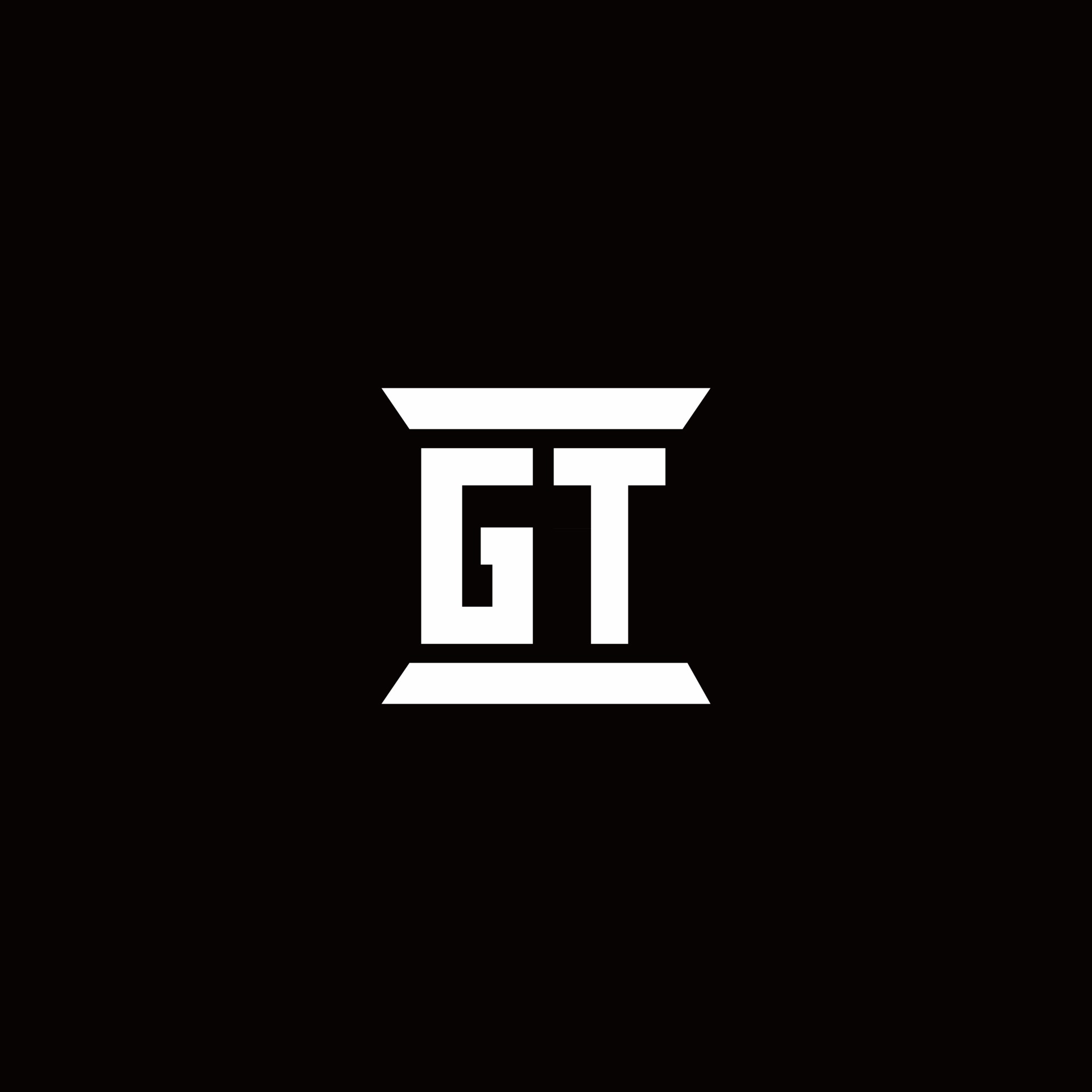 Gt Logo Monogram With Pillar Shape Designs Template Vector Art At Vecteezy