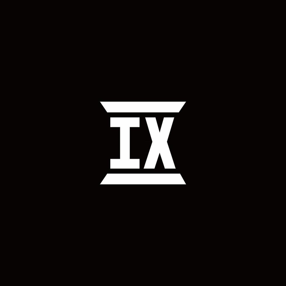 Monograma de logotipo ix con plantilla de diseños de forma de pilar vector