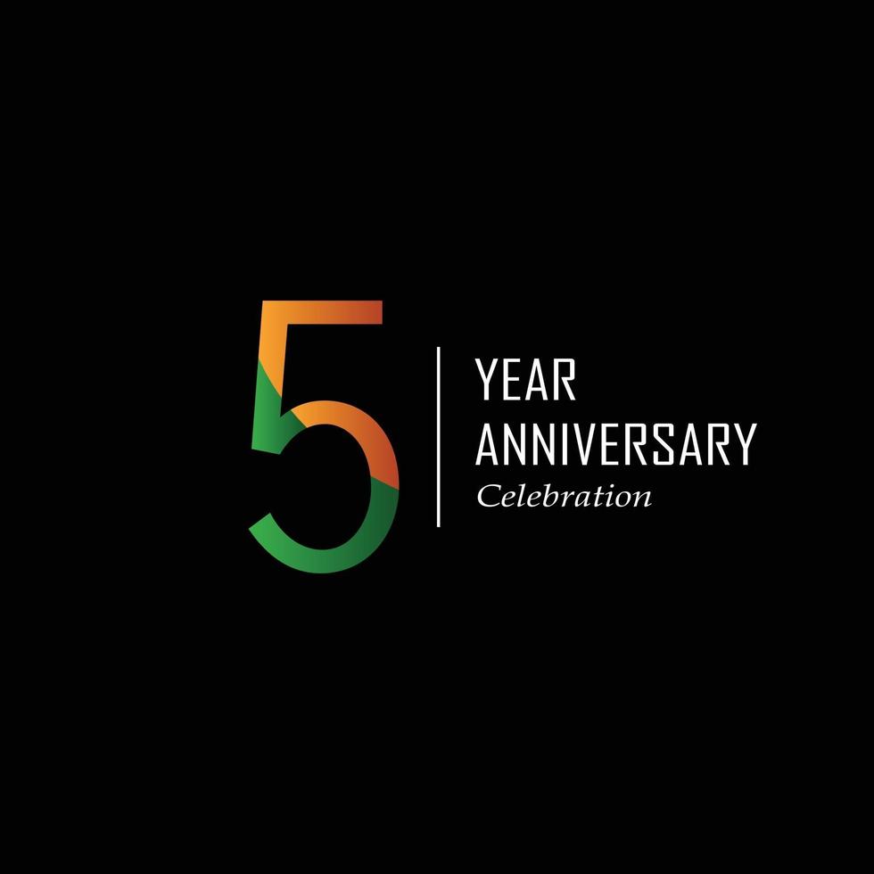 5 Year Anniversary Celebration Vector Template Design Illustration