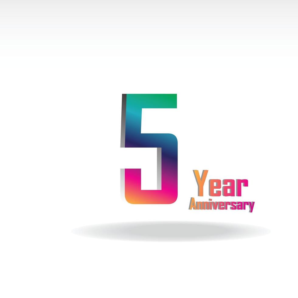 5 Year Anniversary Celebration Vector Template Design Illustration