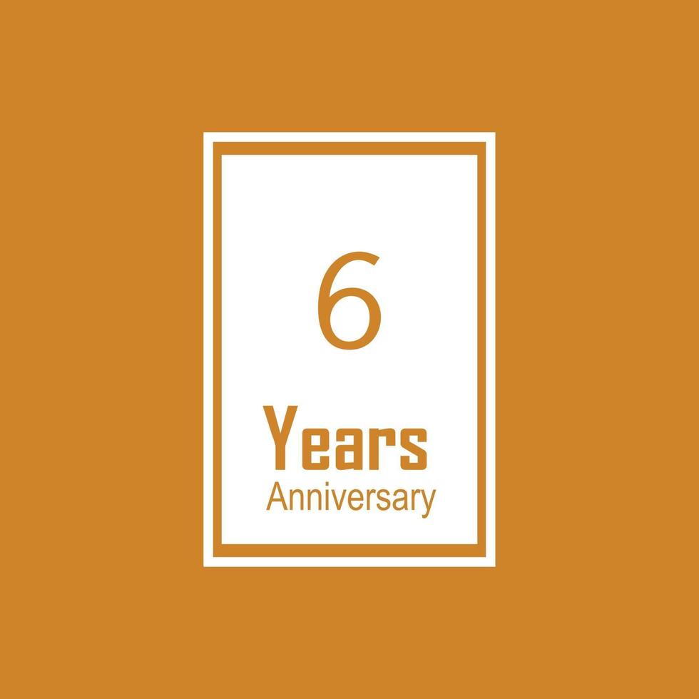 6 Year Anniversary Celebration Vector Template Design Illustration