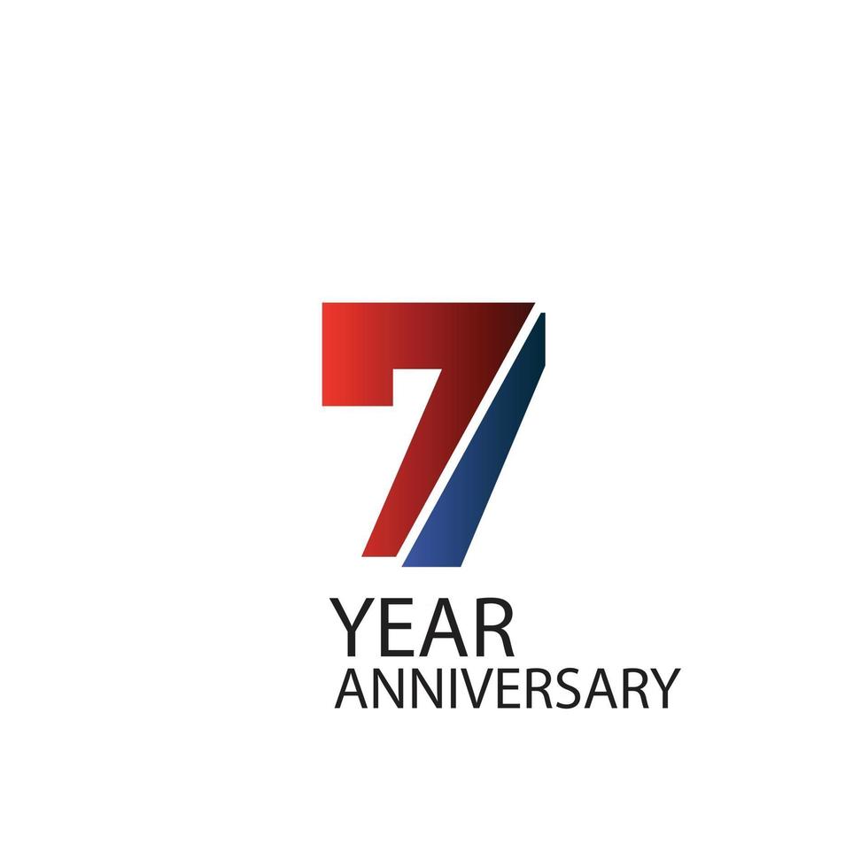 7 Year Anniversary Celebration Vector Template Design Illustration