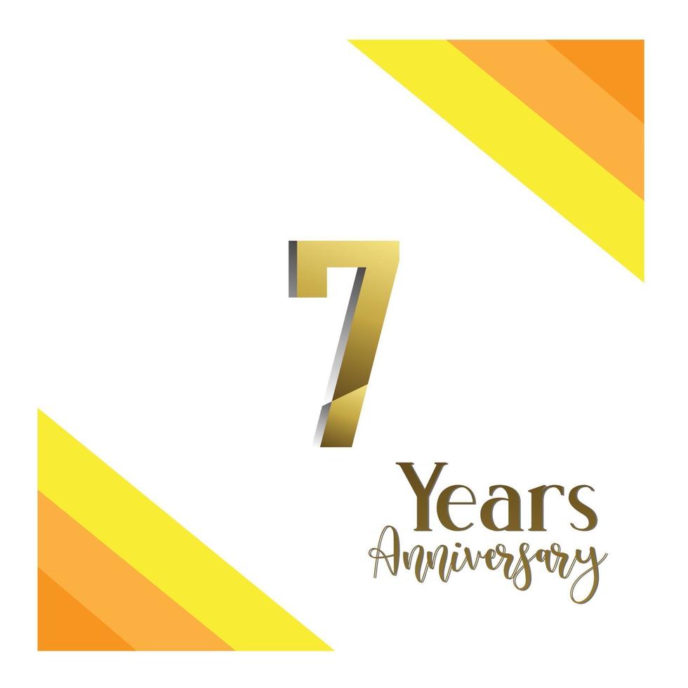 7 Year Anniversary Celebration Vector Template Design Illustration