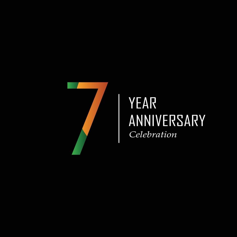 7 Year Anniversary Celebration Vector Template Design Illustration