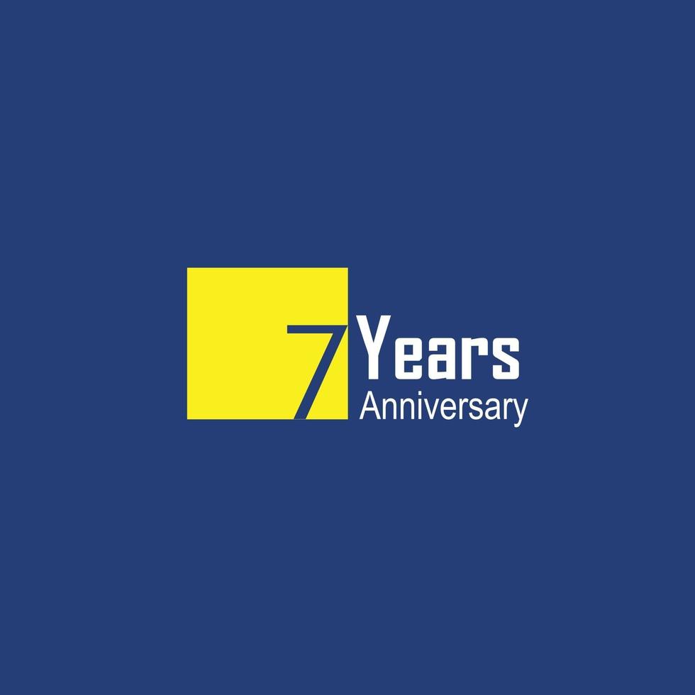 Ilustración de diseño de plantilla de vector de celebración de aniversario de 7 años