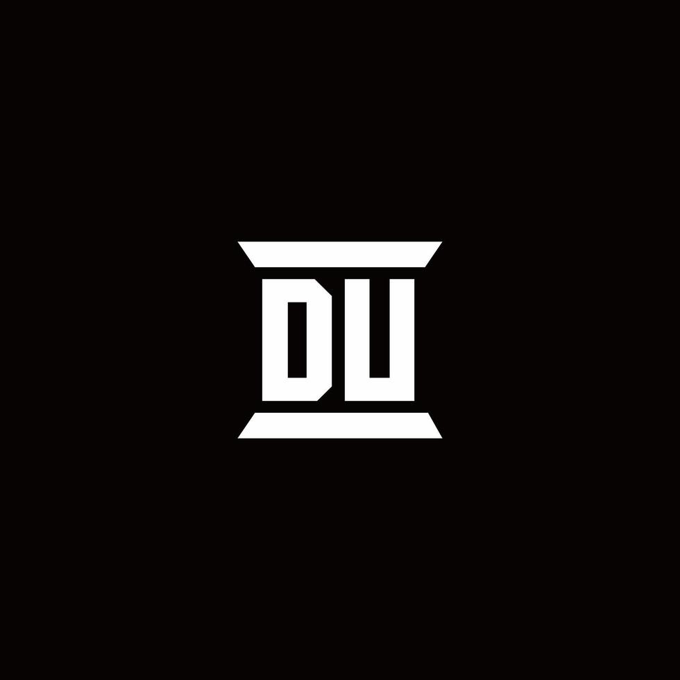 DU Logo monogram with pillar shape designs template vector