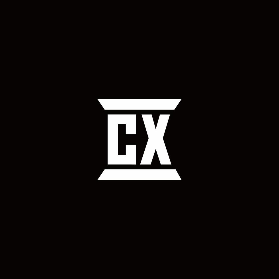 CX Logo monogram with pillar shape designs template vector