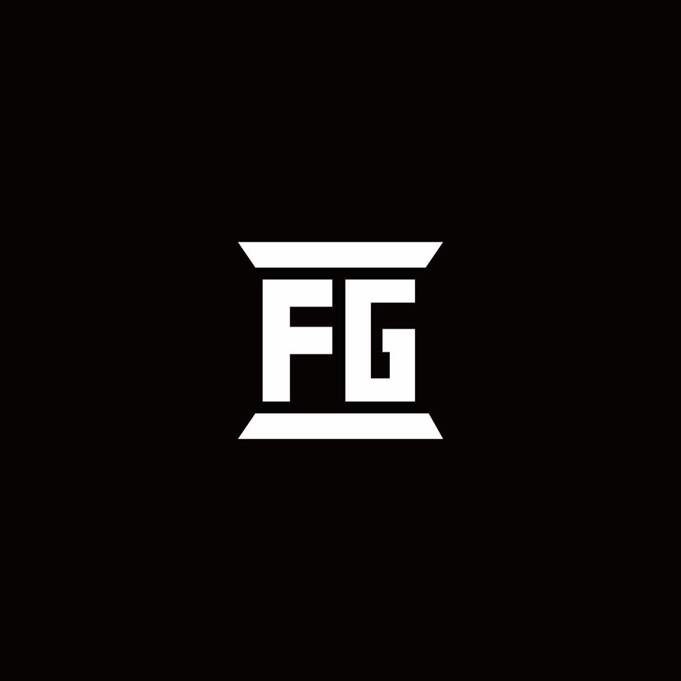 FG Logo monogram with pillar shape designs template vector