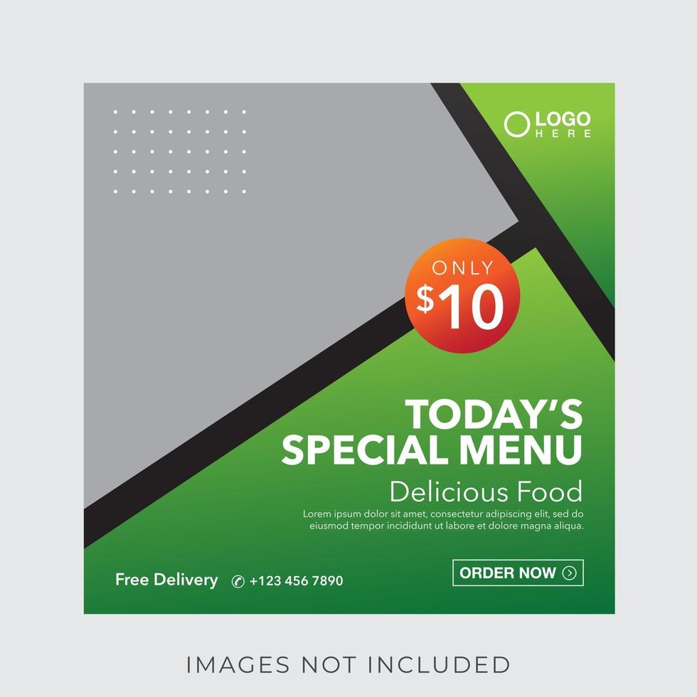 food culinary menu banner for social media post template vector