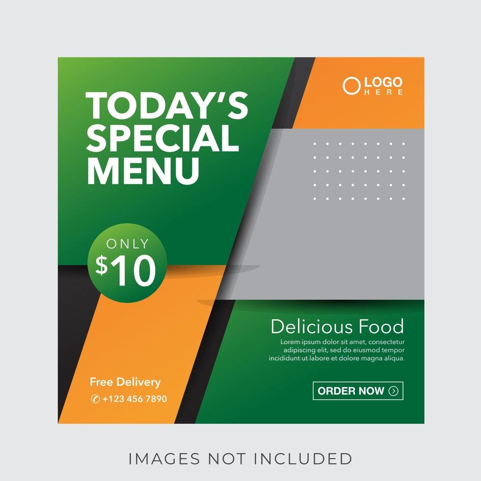 food culinary menu banner for social media post template vector