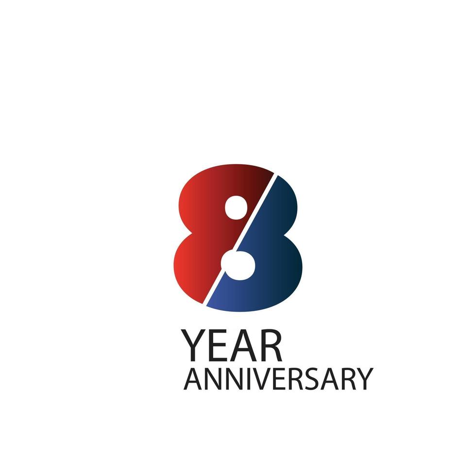 8 Year Anniversary Celebration Vector Template Design Illustration