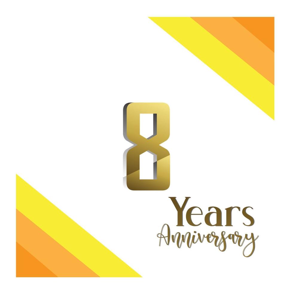 8 Year Anniversary Celebration Vector Template Design Illustration