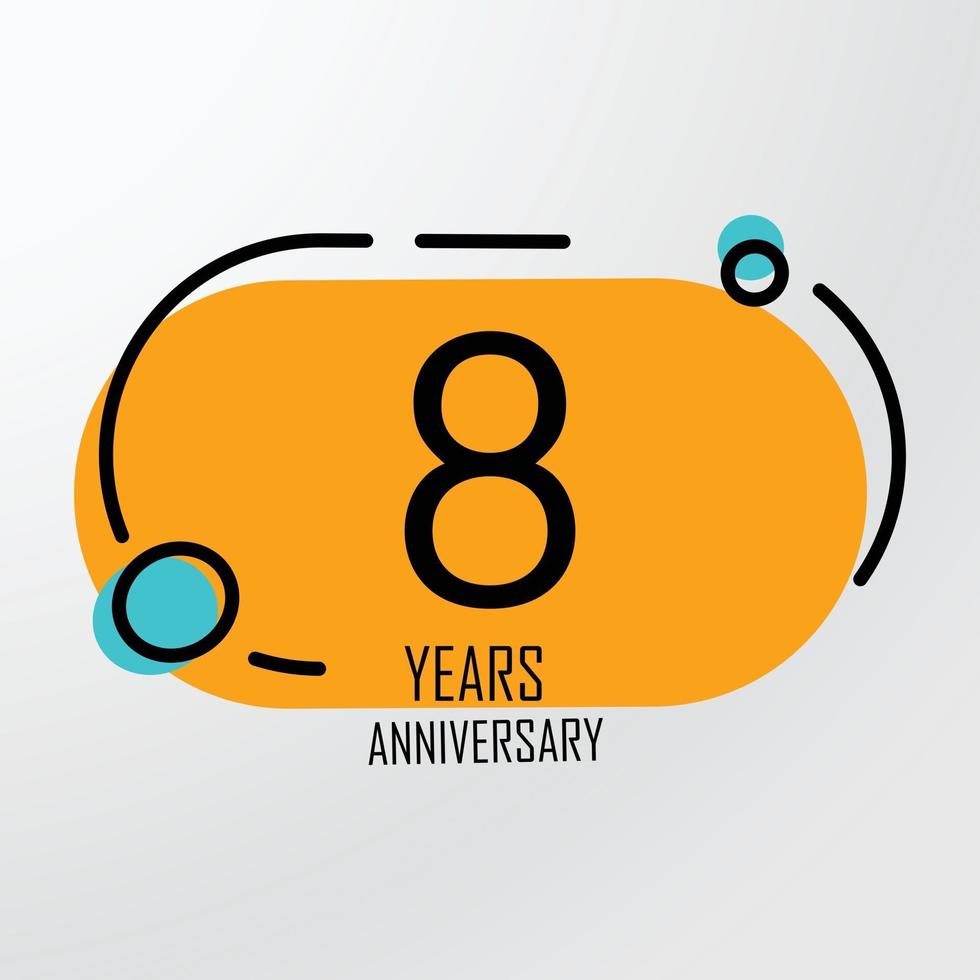 8 Year Anniversary Celebration Vector Template Design Illustration